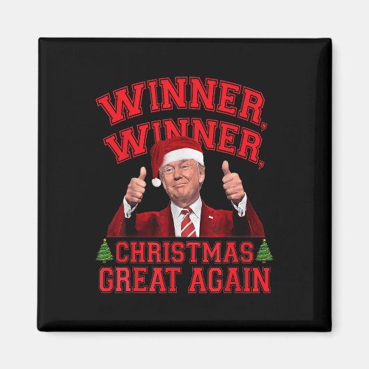 トランプおもしろいー勝者クリスマス再素晴らし度Xm マグネット (正面)