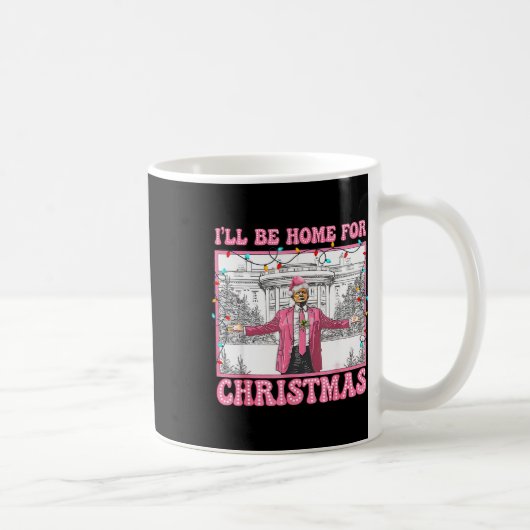 トランプおもしろいー私はクリスマスクリスマスサンタのために家に帰る コーヒーマグカップ (右)