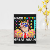 トランプおもしろい再びイースター素晴らしを作るバニー狩り卵 カード (黄色い花)