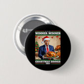 トランプおもしろい勝者の勝者クリスマスディナータンクへ 缶バッジ (正面&裏面)