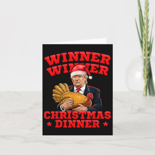 トランプおもしろい勝者の勝者クリスマスディナートルコ カード (正面)