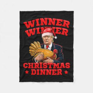トランプおもしろい勝者の勝者クリスマスディナートルコ フリースブランケット
