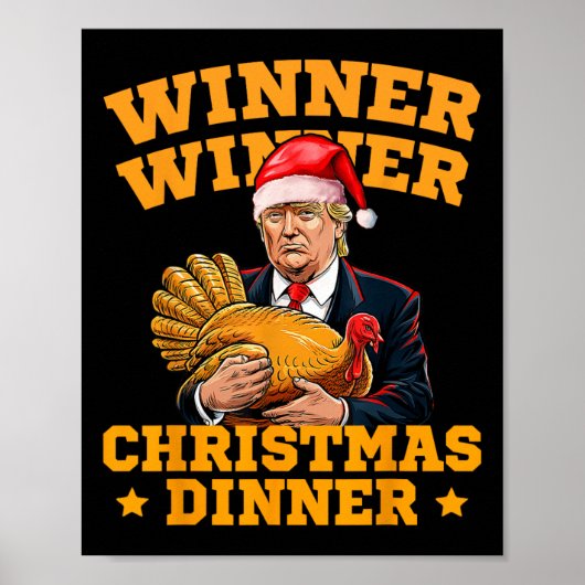 トランプおもしろい勝者の勝者クリスマスディナートルコ ポスター (正面)