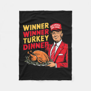 トランプおもしろい勝者の勝者トルコのディナーサンクスギヴィ フリースブランケット