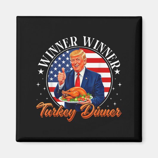 トランプおもしろい勝者の勝者トルコのディナーサンクスギヴィ マグネット (正面)