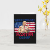 トランプおもしろい勝者イースターディナー復活祭 カード (黄色い花)