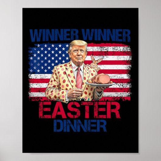 トランプおもしろい勝者イースターディナー復活祭 ポスター (正面)