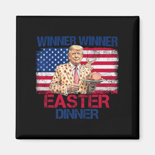 トランプおもしろい勝者イースターディナー復活祭 マグネット (正面)