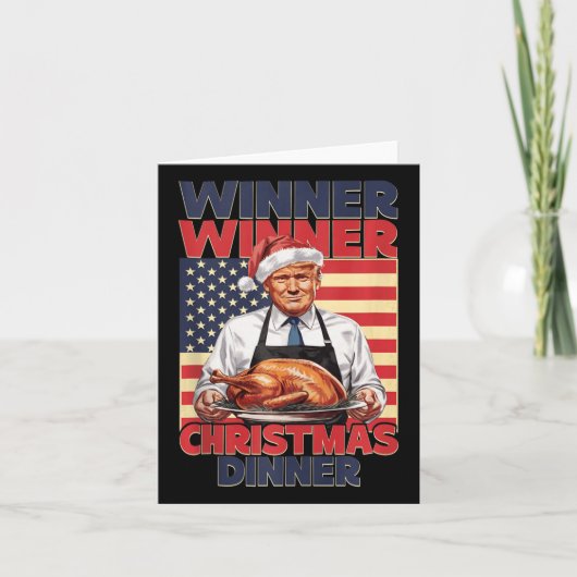 トランプおもしろい勝者クリスマスディナーサンタA カード (正面)