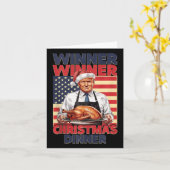 トランプおもしろい勝者クリスマスディナーサンタA カード (黄色い花)