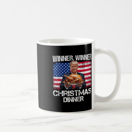 トランプおもしろい勝者クリスマスディナーサンタA コーヒーマグカップ (右)