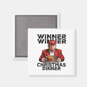 トランプおもしろい勝者クリスマスディナーサンタA マグネット (正面/裏面)