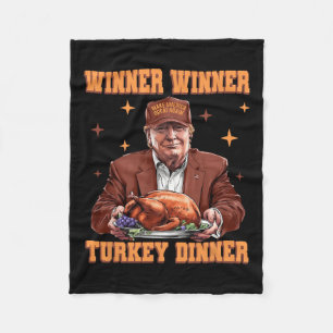 トランプおもしろい勝者トルコのディナー感謝祭ダッド フリースブランケット