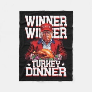 トランプおもしろい勝者トルコのディナー感謝祭ダッド フリースブランケット