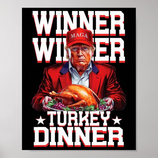 トランプおもしろい勝者トルコのディナー感謝祭ダッド ポスター (正面)