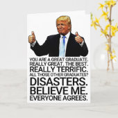 トランプおもしろい卒業 カード (黄色い花)