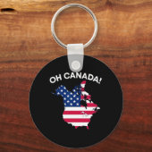 トランプおもしろい大統領ことわざオ・カナダアメリカ キーホルダー (正面)