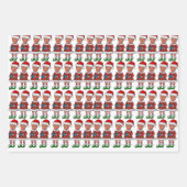 トランプおもしろい小妖精や小人カスタム顔写真小妖精や小人クリスマス ラッピングペーパーシート (正面2)