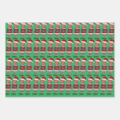 トランプおもしろい小妖精や小人カスタム顔写真小妖精や小人クリスマス ラッピングペーパーシート (正面)