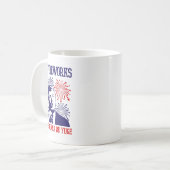 トランプおもしろい引用文花火7月4日 コーヒーマグカップ (正面左)