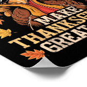 トランプおもしろい感謝祭を再び素晴らしトルコD ポスター (角)