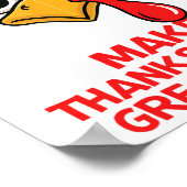 トランプおもしろい感謝祭を再び素晴らしトルコD ポスター (角)