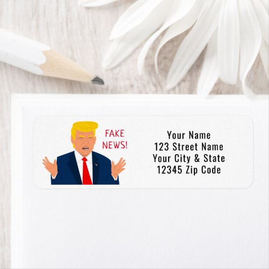 トランプおもしろい漫画の偽のニュース差出人住所 ラベル (インサイチュ)
