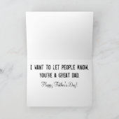 トランプおもしろい父のデイカード「ガイ頭が切れる」 カード (内部)