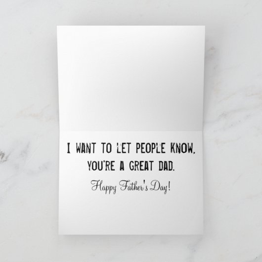 トランプおもしろい父のデイカード「ガイ頭が切れる」 カード (内部)