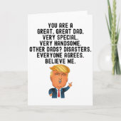 トランプおもしろい父親誕生日ギフトカード カード (正面)