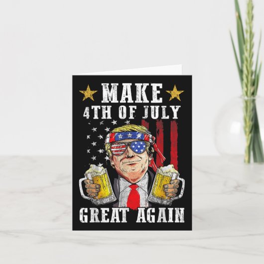 トランプおもしろい独立記念日7月の4日を作るグレア カード (正面)