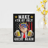 トランプおもしろい独立記念日7月の4日を作るグレア カード (黄色い花)