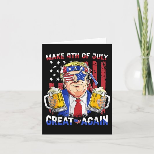 トランプおもしろい独立記念日7月の4日を作るグレア カード (正面)