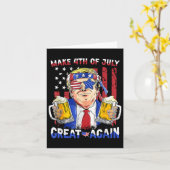 トランプおもしろい独立記念日7月の4日を作るグレア カード (黄色い花)
