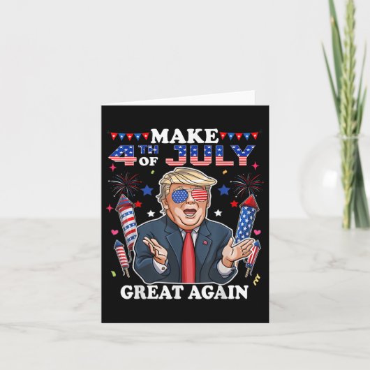 トランプおもしろい独立記念日7月の4日を作るグレア カード (正面)