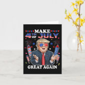 トランプおもしろい独立記念日7月の4日を作るグレア カード (黄色い花)