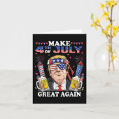 トランプおもしろい独立記念日7月の4日を作るグレア カード (黄色い花)