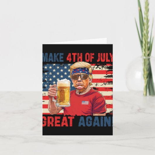 トランプおもしろい独立記念日7月の4日を作るグレア カード (正面)