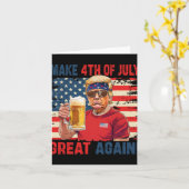 トランプおもしろい独立記念日7月の4日を作るグレア カード (黄色い花)