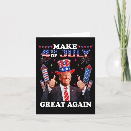 トランプおもしろい独立記念日7月の4日を作るグレア カード (正面)