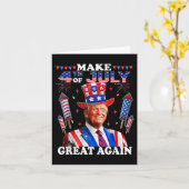 トランプおもしろい独立記念日7月の4日を作るグレア カード (黄色い花)