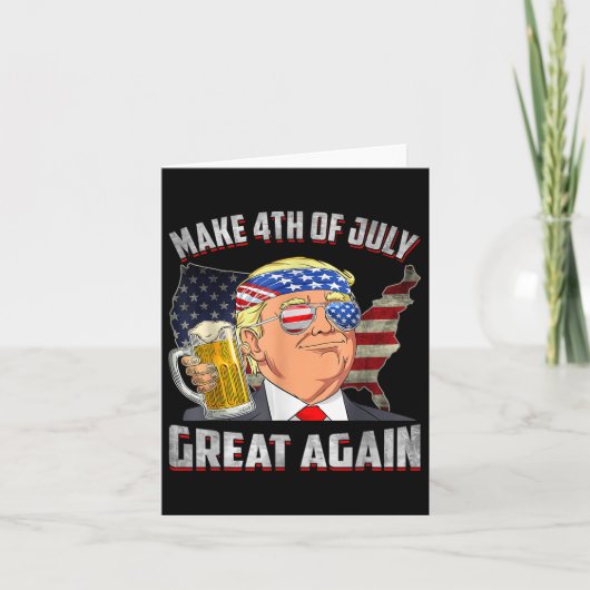 トランプおもしろい独立記念日7月の4日を作るグレア カード (正面)