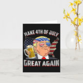 トランプおもしろい独立記念日7月の4日を作るグレア カード (黄色い花)