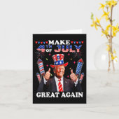 トランプおもしろい独立記念日7月の4日を作るグレア カード (黄色い花)