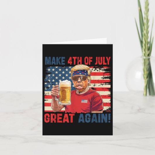 トランプおもしろい独立記念日7月の4日を作るグレア カード (正面)
