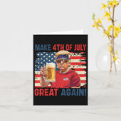 トランプおもしろい独立記念日7月の4日を作るグレア カード (黄色い花)