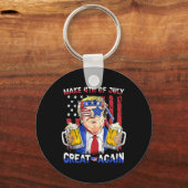 トランプおもしろい独立記念日7月の4日を作るグレア キーホルダー (正面)