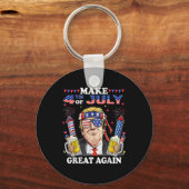 トランプおもしろい独立記念日7月の4日を作るグレア キーホルダー (正面)
