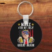 トランプおもしろい独立記念日7月の4日を作るグレア キーホルダー (正面)