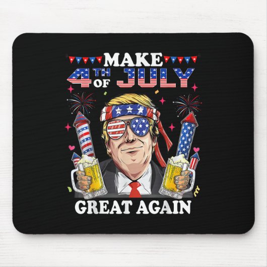 トランプおもしろい独立記念日7月の4日を作るグレア マウスパッド (正面)